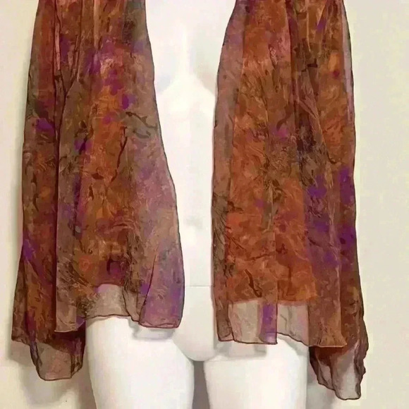 VTG French Action By Miami Explosion Open Front Chiffon Kimono Jacket Womens S/M - Picture 8 of 9